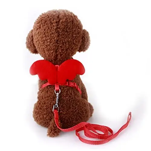 Produktbild: Angoily Adjustable Pet Mit Leine Und Engel-flügel Design Verstellbarer Brustgurt Für Hunde Und Katzen Für Rot