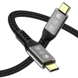 Produktbild: Angusplay USB C Thunderbolt 4 Kabel 40Gbps, USB4 Geflochtene Cabel, 8K 60Hz Video, 100W TB4 Kabel Kompatibel mit Thunderbolt 4/3, USB4/3, Typ C, für iPhone 15 Pro Max, Mac MacBook Pro, SSD eGPU, 1m