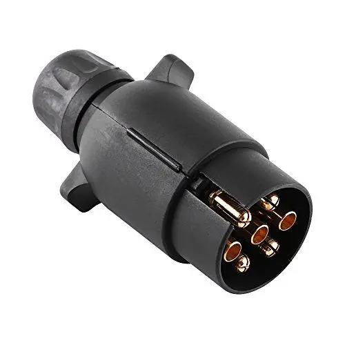 Produktbild: Anhänger Stecker, Fydun 12V 7 Poliger Elektrischer Anhängerstecker N-Typ Kunststoff 7 Poliger Kabelanschlussadapter Schwarz