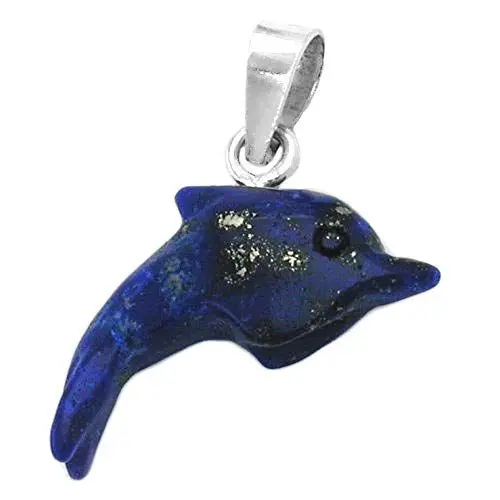 Produktbild: Anhänger ca. 20x12x5mm Delfin aus Lapislazuli Silber 925