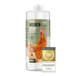 Produktbild: AniForte Milben-Stop Puder Kieselgur für Hühner & Geflügel 1L – Diatomeenerde gegen rote Vogelmilben, Milbenpulver für Hühner in Stäube-Flasche, ohne Chemie für Bio-Betriebe geeignet