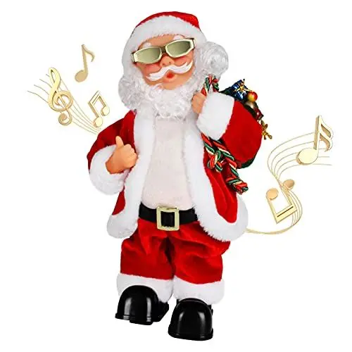 Produktbild: Animierter Weihnachtsmann mit wackelndem Bauch Weihnachtsmann Mit Musik,der singt und Tanzt Plüsch Weihnacht Weihnachtsmann Spielzeug,elektrischer Weihnachtsmann für Kinder