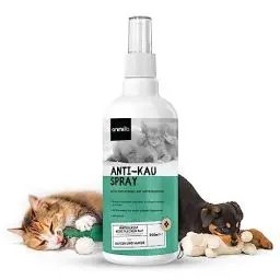 Produktbild: animigo Anti Kau Spray Hunde & Katze - 250ml ohne Alkohol - Sofaschutz - Anti Kratz Spray Katzen für Möbel, Türen, Tapete, Teppiche, Kabel, Schuhe & Kleidung - Fernhaltespray Hund & Katzenabwehrspray