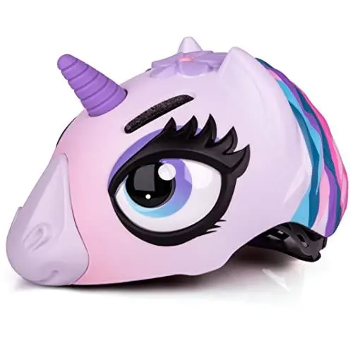 Produktbild: ANIMILES Kinder Fahrradhelm - 3D Einhorn Helm & Hai Helm für Mädchen, Jungen 3-8 Jahre, Verstellbarer Kinderhelm für Fahrrad, Skateboard, Scooter, Skaten (Lila Einhorn)
