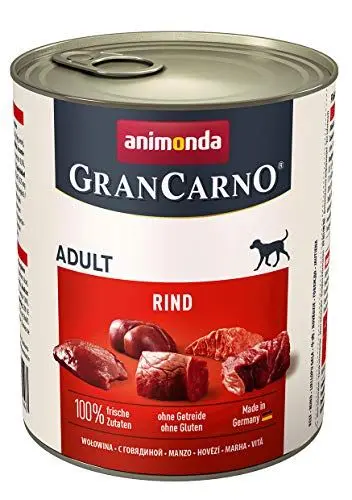 Produktbild: Animonda GranCarno Hundefutter, Nassfutter für erwachsene Hunde, Rindfleisch pur, 800g