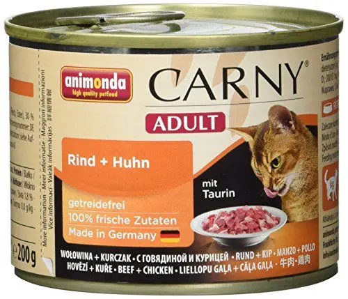 Produktbild: animonda Carny Adult Herzhafte Variation (12 x 200 g), Katzennassfutter für ausgewachsene Katzen, Nassfutter mit 100 % frischen, fleischlichen Zutaten, Katzenfutter ohne Getreide und Zucker