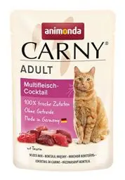 Produktbild: animonda Carny Adult Multifleisch-Cocktail (12 x 85 g), Katzennassfutter für ausgewachsene Katzen, Nassfutter mit 100 % frischen, fleischlichen Zutaten, Katzenfutter ohne Getreide und Zucker