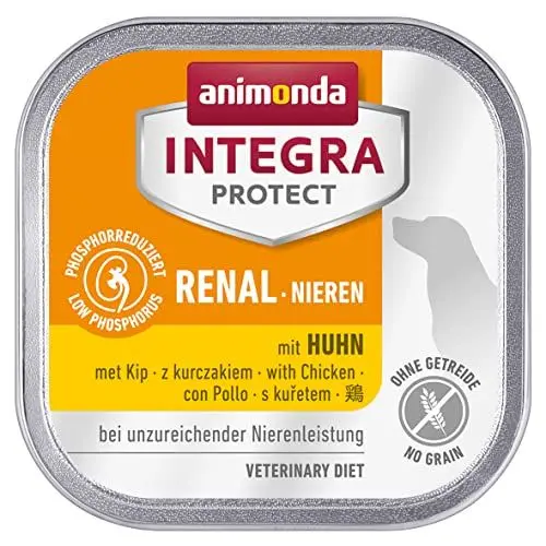 Produktbild: animonda INTEGRA PROTECT Hundefutter nass Renal (Niere) mit Huhn (11 x 150g), von Veterinären empfohlen bei Niereninsuffizienz, Diätalleinfutter für Hunde gegen Nierenprobleme