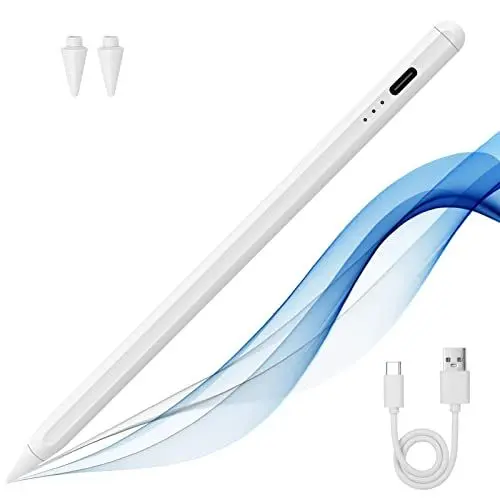 Produktbild: Aniyoo Stylus Stift für iPad/iPad Mini/iPad Air/iPad Pro 2018~2023, Guter Ersatz für Apple Pen Pencil für iPad mit Palm Rejection, Neigungsempfindlichkeit, Wird magnetisch befestigt (Weiß)