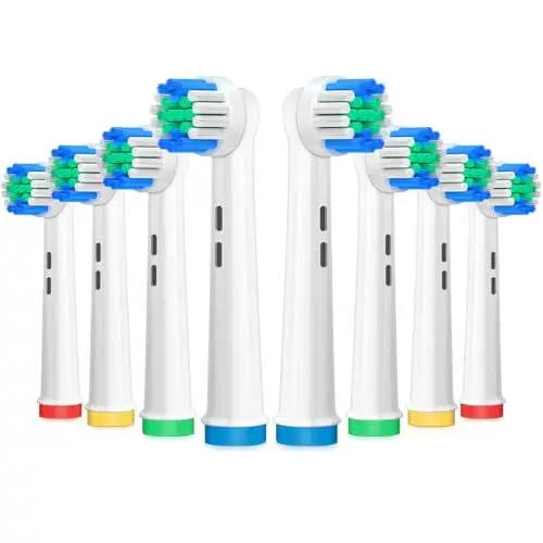 Produktbild: AnjoCare Ersatzbürstenköpfe für Oral B, 8 Pack elektrische Zahnbürste Ersatzköpfe für Oral B Braun, Wiederaufladbare Zahnbürstenköpfe Kompatibel mit Oral B Pro1000/3000/5000/7000, Vitality und mehr…