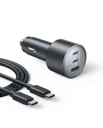 Produktbild: Anker 167,5W max. Zigarettenanzünder USB C, 3 Port kompaktes Typ-C Auto Ladegerät, Kfz-Ladegerät für MacBook Pro/Air, iPhone 16/15 / 14/13 Serie, Samsung S24 / S23, iPad Pro, AirPods und weitere