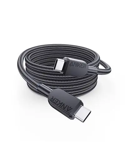 Produktbild: Anker USB C auf USB C Kabel, 240W USB C Kabel 180cm, Kompatibel mit iPhone 16/15 Serie, MacBook Pro/Air, iPad Pro/Air, Galaxy S24, Pixel, Switch, LG (Geflochten, USB 2.0)