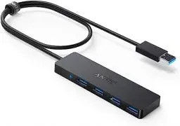Produktbild: Anker 4-Port USB 3.0 Hub, Dünner Datenhub mit 60cm Verlängerungskabel (Keine Ladeleistung), Geeignet für MacBook, Mac Pro, Mac Mini, iMac, Surface Pro, XPS, PC, Flash Drive, Mobile HDD