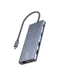 Produktbild: Anker 565 11-in-1 USB-C Hub, Docking-Station mit 10 Gbps USB-C & USB-A Datenports, 4K HDMI, DisplayPort, 100W PD, 2 USB 2.0 Daten, Ethernet, AUX, microSD & SD, Für MacBook Pro und mehr