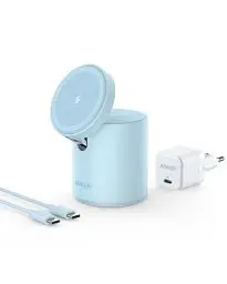 Produktbild: Anker 623 Magnetisches Kabelloses Ladegerät MagGo, 2-in-1 Ladestation mit 20W USB-C Ladegerät, Kompatibel mit iPhone 13, 13 Pro, 13 Pro Max, 13 Mini, iPhone 12, 12 Pro, AirPods Pro (Wolkengrau)