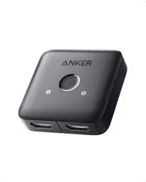 Produktbild: Anker HDMI-Switch, 4K @ 60 Hz, bidirektionaler Switch, 2-in-1-Ausgang mit glatter Oberfläche, unterstützt HDR, 3D, Dolby, kompatibel mit Laptops, PC, Xbox Series, PS5/PS4, Projektor usw.