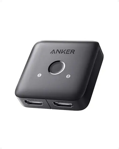 Produktbild: Anker HDMI-Switch, 4K @ 60 Hz, bidirektionaler Switch, 2-in-1-Ausgang mit glatter Oberfläche, unterstützt HDR, 3D, Dolby, kompatibel mit Laptops, PC, Xbox Series, PS5/PS4, Projektor usw.