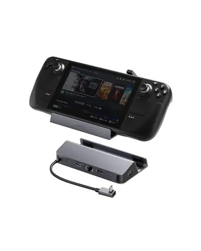 Produktbild: Anker Ladestation für Steam Deck/ROG Ally, 6-in-1-Ladestation, USB-C-Hub mit HDMI 4 K@60 Hz, Ethernet 1 Gbps, 2 USB-A-Anschlüsse und 1 USB-C-Anschluss, schnelles Aufladen 100 W und vieles mehr.