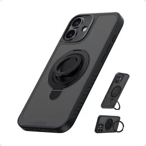 Produktbild: Anker MagGo Magnetische Hülle, Weiche 360° Silikonring Halterung für iPhone 16 Plus, Dünn und strapazierfähig, Kompatibel mit MagSafe, Schutzhülle, 2-in-1 stoßfestes Design, Nur für iPhone 16 Plus