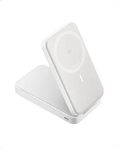 Produktbild: Anker MagGo Powerbank, 15W schneller MagSafe Qi2-zertifizierter mobiler externer Akku mit 6.600mAh, Verstellbarer klappbarer Ständer, Für iPhone 15/14/13 Serie, Mit USB-C Kabel