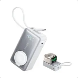 Produktbild: Anker MagGo Powerbank für Apple Watch, offiziell Zertifiziert, 10.000mAh kompaktes Akkupack mit integriertem USB-C-Kabel, 35W Max., für iPhone 16, iPhone 15 Serie, iPad, AirPods und mehr