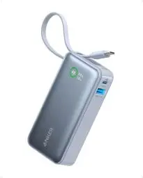 Produktbild: Anker Nano Powerbank,10.000mAh Powerbank mit eingebautem USB-C Kabel, PD 30W Höchstleistung mit 1x USB-C, 1x USB-A, kompatibel mit iPhone 15/14 Serie, MacBook, Galaxy, iPad, AirPods und mehr(Blau)
