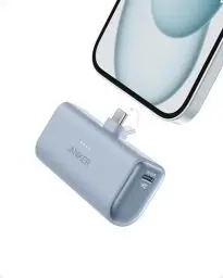 Produktbild: Anker Nano Powerbank, 5000mAh Powerbank 22,5W, Integrierter Faltbarer USB-C Konnektor, Kompatibel mit iPhone 15, Samsung S22/23 Serie, Note20/10 Serie, Huawei, iPad Pro/Air, AirPods und mehr(Blau)