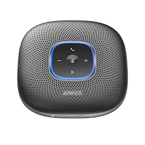 Produktbild: Anker PowerConf Bluetooth Konferenzlautsprecher mit 6 integrierten Mikrofonen, verbesserter Tonaufnahme, 24 St. Akku, USB-C Konnektivität, für Homeoffice (Schwarz)