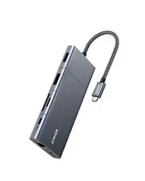 Produktbild: Anker PowerExpand+ 11-in-1 Adapter Hub, mit 4K@60Hz HDMI und DP, 100W Power Delivery, USB-C und 3 USB-A Datenports, 1 Gbps Ethernet, 3.5mm Audio, microSD und SD Speicherkartenleser