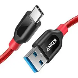 Produktbild: Anker PowerLine+ 90cm USB C Kabel auf USB 3.0 A, sehr Beständig für USB Typ-C Geräte Inklusive Galaxy S8, S8+,S9,S10, MacBook, Sony XZ, LG V20 G5 G6, HTC 10, Xiaomi 5 usw. (Rot)