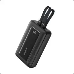 Produktbild: Anker Powerbank 20000mAh 30W Max. portables Schnell-Ladegerät mit integriertem USB-C & MFi-zertifiziertem Lightning-Kabel, 1 USB-C, 1 USB-A, Akkupack für iPhone 16/15/14, MacBook, Galaxy usw.