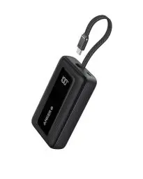 Produktbild: Anker Power Bank, Powerbank 20000mAh 30W mit integriertem USB-C Kabel, High-Speed portables Ladegerät, 1 USB-C, 1 USB-A, Akkupack für iPhone 16/15/15 Pro/15 Pro Max/15 Plus, MacBook, Galaxy und mehr