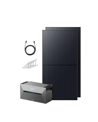 Produktbild: Anker SOLIX Balkonkraftwerk mit Speicher (1080W | 1600Wh), Solarbank 2 E1600 Pro (1600Wh), 2× RS50B Solarpanel (540W), Bodenhalterungen, 4 MPPT, 1000W AC, Plug&Play