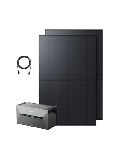 Produktbild: Anker SOLIX Balkonkraftwerk mit Speicher (870W | 1600Wh), Solarbank 2 E1600 Plus (1600Wh), 2X RS40T Solarpanel (435W), 9,6kWh Kapazität, Plug&Play Installation