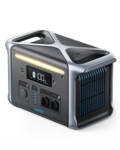 Produktbild: Anker SOLIX F1200 tragbare Powerstation, 757 Powerhouse 1229Wh, LiFePO4 Akku, 2x 230V/1500W Steckdosen, 2x USB-C Anschlüsse, LED Licht für Draußen, Camping