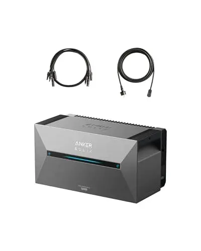 Produktbild: Anker SOLIX Solarbank 2 E1600 Pro, Balkonkraftwerk mit Speicher, All-in-One Stromspeicher mit Mikroinverter, 1,6kWh, 4 MPPT 2400W Solareingang, 1000W AC, 6000 Ladezyklen, 9,6kWh Kapazität, Plug&Play