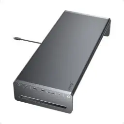 Produktbild: Anker USB-C Hub, 10-in-1 Aluminium-Monitorstandfuß mit 100W PD, 5Gbit/s USB-Anschlüssen und 4K@60Hz HDMI Display, integriertes 1m Kabel, ordentlicher Schreibtisch für MacBook, Dell und USB-C-Geräte