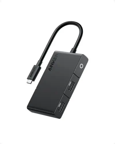 Produktbild: Anker USB-C Hub, 332 USB-C Hub (5-in-1, 4K HDMI) mit 100W Power Delivery, 4K@30Hz HDMI Display, 5Gbps USB-C und USB-A Datenanschlüsse für MacBook, iPad, Lenovo, Dell, HP Laptops, und mehr (Schwarz)