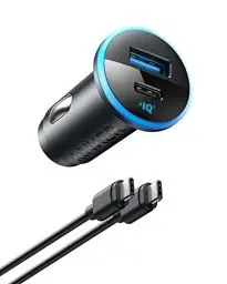 Produktbild: Anker USB C Autoladeadapter (52,5W), 323 Dual Port Handyladegerät Auto mit PowerIQ 3.0, Schnellladeleistung, Kompatibel mit Samsung Galaxy S23/22/ iPhone 14/13 Google Pixel Sony LG (Mit USB-C Kabel)