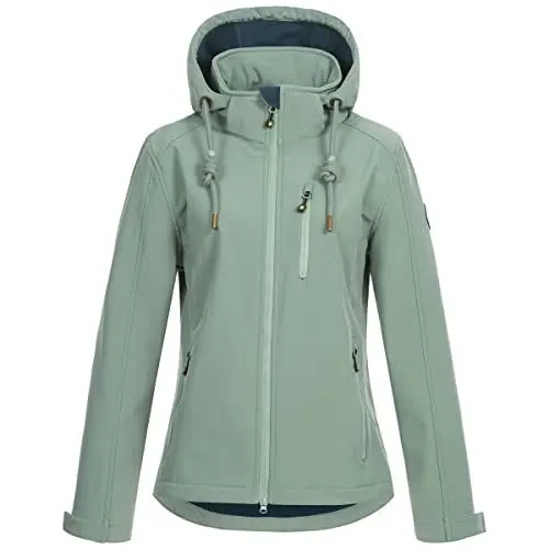 Produktbild: Ankerglut Damen Damen mit Abnehmbarer Kapuze Gefüttert Übergangsjacke Windbreaker #Ankerglutfreude Softshelljacke, slate gray, 42 EU