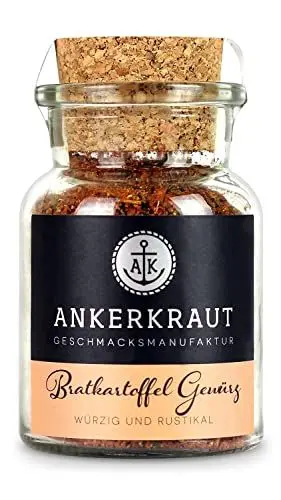 Produktbild: Ankerkraut Bratkartoffel, Gewürzzubereitung für Bratkartoffeln, Gewürzmischung für Kartoffeln, Hausmannskost deftig und lecker, 80 g im Korkenglas