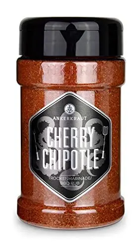 Produktbild: Ankerkraut Cherry Chipotle BBQ Rub, Rub Gewürzmischung für Rind, Schwein, Chicken Wings und Pulled Pork, 220g im Streuer
