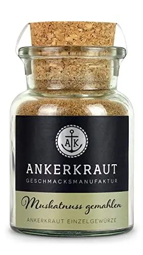 Produktbild: Ankerkraut Muskatnuss, gemahlen, Gewürz, 65g im Korkenglas