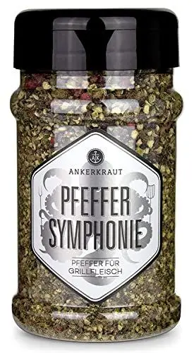 Produktbild: Ankerkraut Pfeffer Symphonie, 160g im Streuer, Pfeffermischung grob gestoßen, veredelt mit Rosa Beeren und Piment