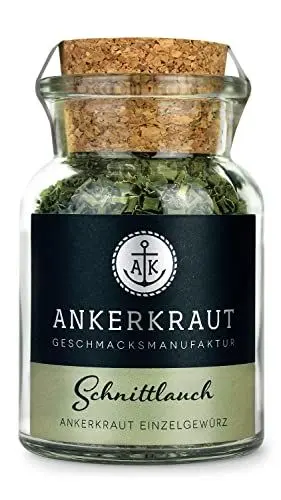 Produktbild: Ankerkraut Schnittlauch, für Rührei, Soßen, Eintöpfe, 8g im Korkenglas, Omlette Frühstück, Lecker-Momente, Lauch im Glas für Küche, Kräuter mit Geschmack