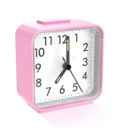 Produktbild: Ankilo Analog Wecker Klein, Zeiger Wecker Analog Uhr Leise Ohne Ticken,Wecker mit Schlummerfunktion, Nachtlicht, Batteriebetrieben Tragbarer Wecker für Schlafzimmer Wohnbereich Büro Reisen Rose