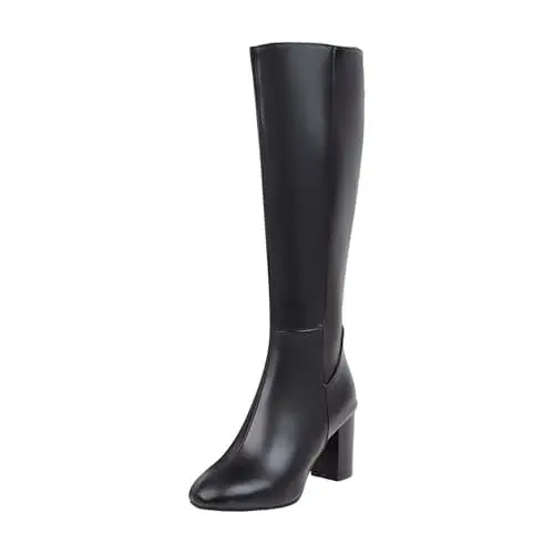 Produktbild: Ankle Boots Damen Beige Schuhe Damen Elegant Flach Fashionable and Elegant Mid Calf Boots Knee High Boots High Heeled Long Boots Gummistiefel Damen 43 Stiefeletten Damen Schwarz (Black, 40)