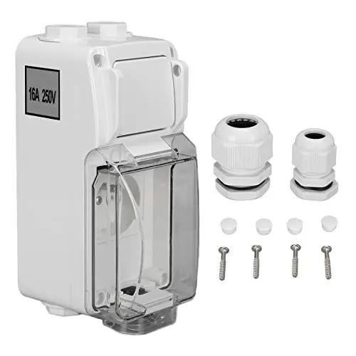 Produktbild: ANKROYU 250 V 16 A wasserdichte Steckdose, ABS-Kippschalter-Steckdose, IP66 wasserdichte Steckdosenbox, wasserdichte Steckdose für Gartenwerkstätten
