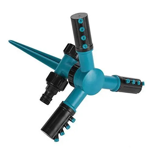 Produktbild: ﻿ANKROYU 360° drehbarer Rasensprinkler, Rasenwassersprinkler, 3-Armiger Sprüher, Verstellbarer Sprinkler mit 3 Armen für die Rasenbewässerung, Gartenbewässerung