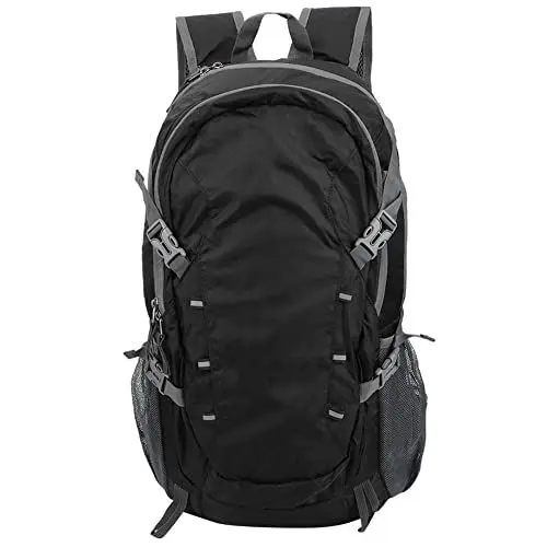 Produktbild: ANKROYU 40 L faltbarer Sportrucksack, wasserabweisender Nylon-Rucksack, Sportrucksack mit großer Kapazität, Wander-Aufbewahrungstasche für Outdoor-Wanderreisen